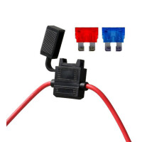 Audioproject A210 ATC Sicherungshalter 30A mit 6mm² 10GA Kabel max 12V 24V Spritzwasser geschützt ohne Flachsicherung Dickes Kabel KFZ Verstärker