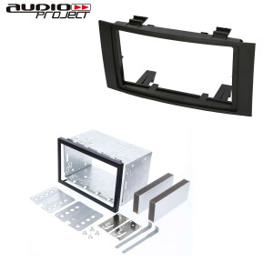 Audioproject A254 - Autoradio Radioblende Doppel DIN kompatibel für VW Volkswagen Touareg 7L 2003 - 2010 VW T5 Multivan Caravelle Transporter Einbauschacht Einbaurahmen