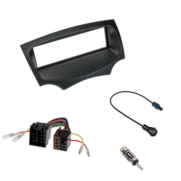 Audioproject A271 Radioblende Set 1 DIN für Ford KA II RU8 ab Bj. 2009 Autoradio Radioadapter 2 Antennenadapter schwarz