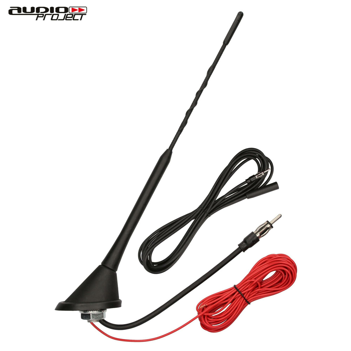 Audioproject A288 Autoantenne 28cm Fuß 5m Strom Kabel AM FM UKW