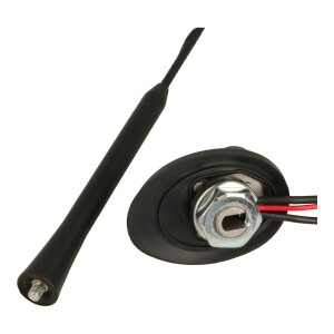 Audioproject A291 Autoantenne 40cm DAB FM Kombi SMB DIN 5m Kabel Verstärker Kurzstab Dachantenne Universal Kombiantenne Splitter Autoradio