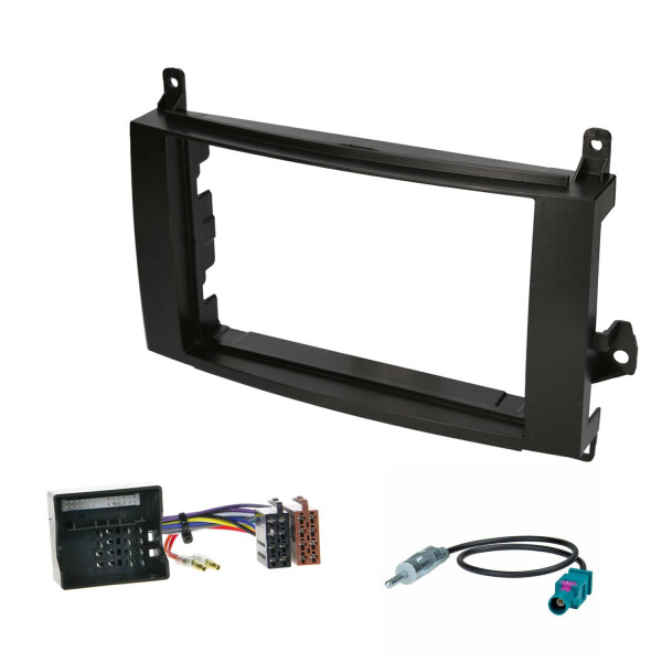 Audioproject A300-10 Radioblende Set 2 DIN für Mercedes Benz A Klasse W169 B Klasse T245 Sprinter W906 Viano Vito W639 Radioadapter Antennenadapter