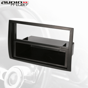 Audioproject A377 Radioblende 1 DIN für FIAT Ducato Citroen Jumper Peugeot Boxer ab 2006 Ablage Fach Autoradio Einbaurahmen Blende schwarz