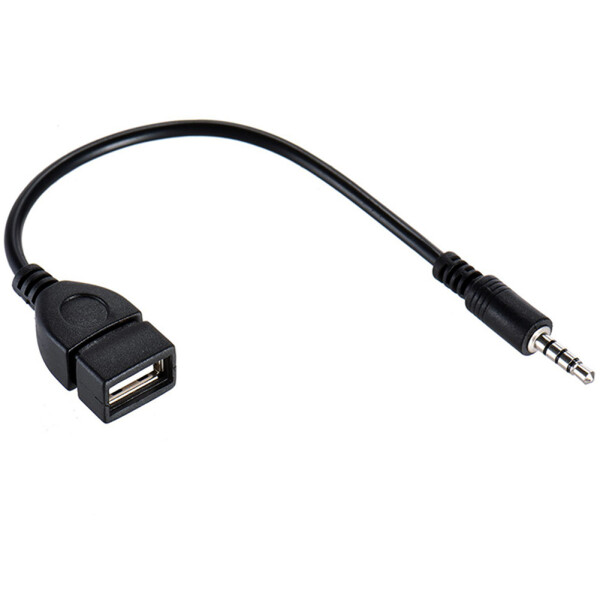Audioproject A436 USB auf 3,5mm AUX Klinkenstecker OTG MP3 Music Adapterkabel schwarz