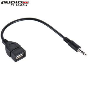 Audioproject A436 USB auf 3,5mm AUX Klinkenstecker OTG MP3 Music Adapterkabel schwarz