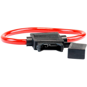 Audioproject A211-20 - 10 Stück SET Auto Sicherungshalter ATC max 40A mit 6mm² 10GA Kabel Spritzwasser geschützt - Extra Dickes Kabel - für Flachsicherung