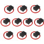 Audioproject A211-20 - 10 Stück SET Auto Sicherungshalter ATC max 40A mit 6mm² 10GA Kabel Spritzwasser geschützt - Extra Dickes Kabel - für Flachsicherung