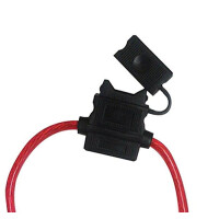Audioproject A211-20 - 10 Stück SET Auto Sicherungshalter ATC max 40A mit 6mm² 10GA Kabel Spritzwasser geschützt - Extra Dickes Kabel - für Flachsicherung