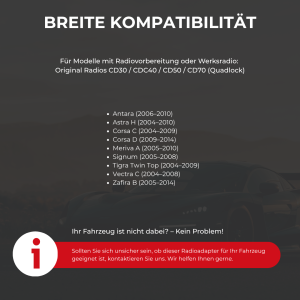 Audioproject A400.1-11 - CAN Bus Adapter für Opel Agila Antara Astra H Corsa D Meriva Vectra Vivaro Zafira - incl Radioadapter