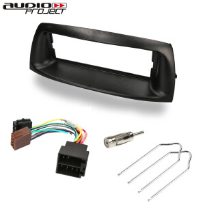 Audioproject A374 Radioblende 1 DIN für FIAT Punto Typ 188 Bj. 1999 - 2007 Autoradio Einbaurahmen Blende schwarz