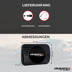 Audioproject A400.3-35 - CAN BUS Adapter incl. Lenkradfernbedienung für Ford Fiesta Transit Custom Ecosport ab 2017 - 2024 für Autoradio Pioneer Kenwood JVC Alpine u.a.