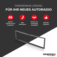 Audioproject A258-40 - Autoradio Radioblende SET 1 DIN für Renault Megane II Modus - Lenkradfernbedienung Antennenadapter Einbaurahmen Lenkradadapter für Pioneer Kenwood China Radio u.a.schwarz