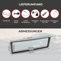 Audioproject A258-40 - Autoradio Radioblende SET 1 DIN für Renault Megane II Modus - Lenkradfernbedienung Antennenadapter Einbaurahmen Lenkradadapter für Pioneer Kenwood China Radio u.a.schwarz