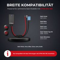 Audioproject UNI A500.1-20-4 - AUX Bluetooth Adapter für SEAT Autoradio 8 PIN Mini ISO