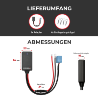 Audioproject UNI A500.1-20-1 - AUX Bluetooth Adapter für Audi Autoradio 8 PIN Mini ISO