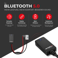 Audioproject UNI A500.1-30-1 - AUX Bluetooth Adapter für Audi Autoradio 12 PIN Quadlock Weiß