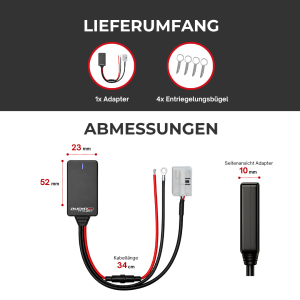Audioproject UNI A500.1-30-2 - AUX Bluetooth Adapter für VW Autoradio 12 PIN Quadlock Weiß