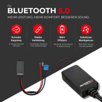 Audioproject UNI A500.1-40-2 - AUX Bluetooth Adapter für VW Autoradio 12 PIN Quadlock Blau