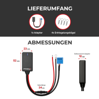 Audioproject UNI A500.1-40-4 - AUX Bluetooth Adapter für SEAT Autoradio 12 PIN Quadlock Blau
