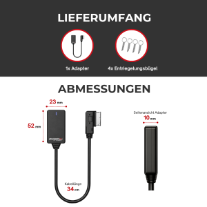 Audioproject UNI A500.1-10-3 AUX Bluetooth Adapter für Skoda Autoradio MDI