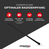 Audioproject A103 Autoantenne 28cm Antennenstab Dachantenne Autoradio AM FM M4 5 6 Adapter