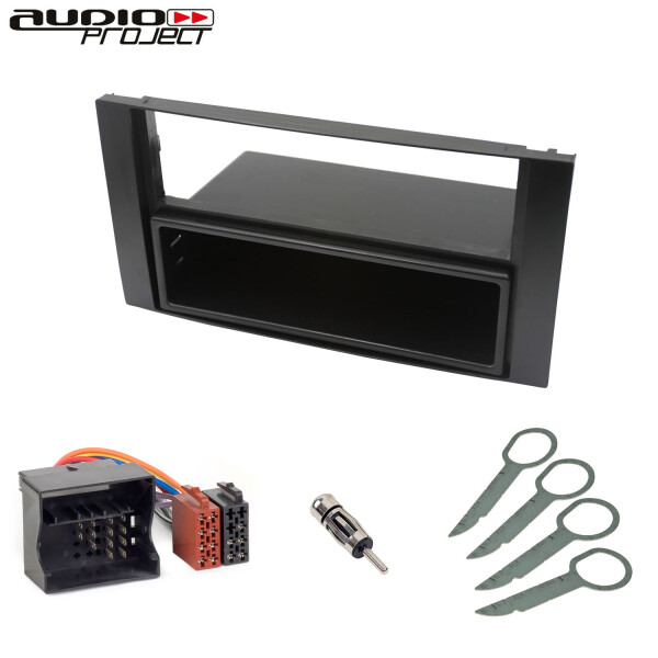 A160 Kit Montaggio Radio Per Ford Focus, C-Max, Fiesta, Transit, Kuga, S-Max – Mascherina Doppio DIN Con Vano E Sblocco